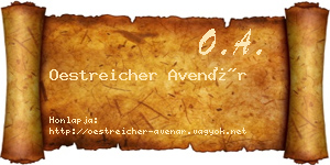 Oestreicher Avenár névjegykártya